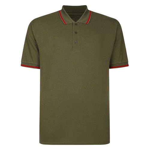 Bigdude Tipped Polo Shirt Dark Khaki